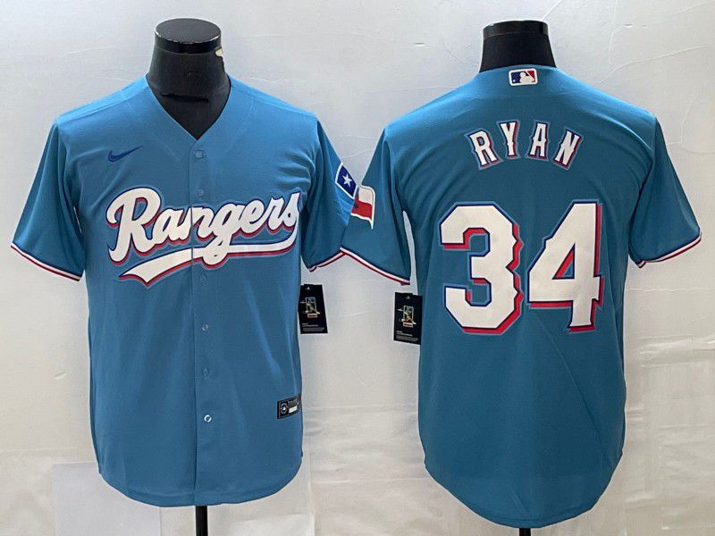 Men Texas Rangers #34 Ryan Light Blue Game Nike 2023 MLB Jersey